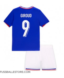 Günstige Frankreich Olivier Giroud #9 Heimtrikotsatz Kinder EM 2024 Kurzarm (+ Kurze Hosen)